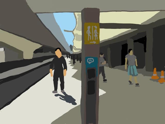 Train platform painting