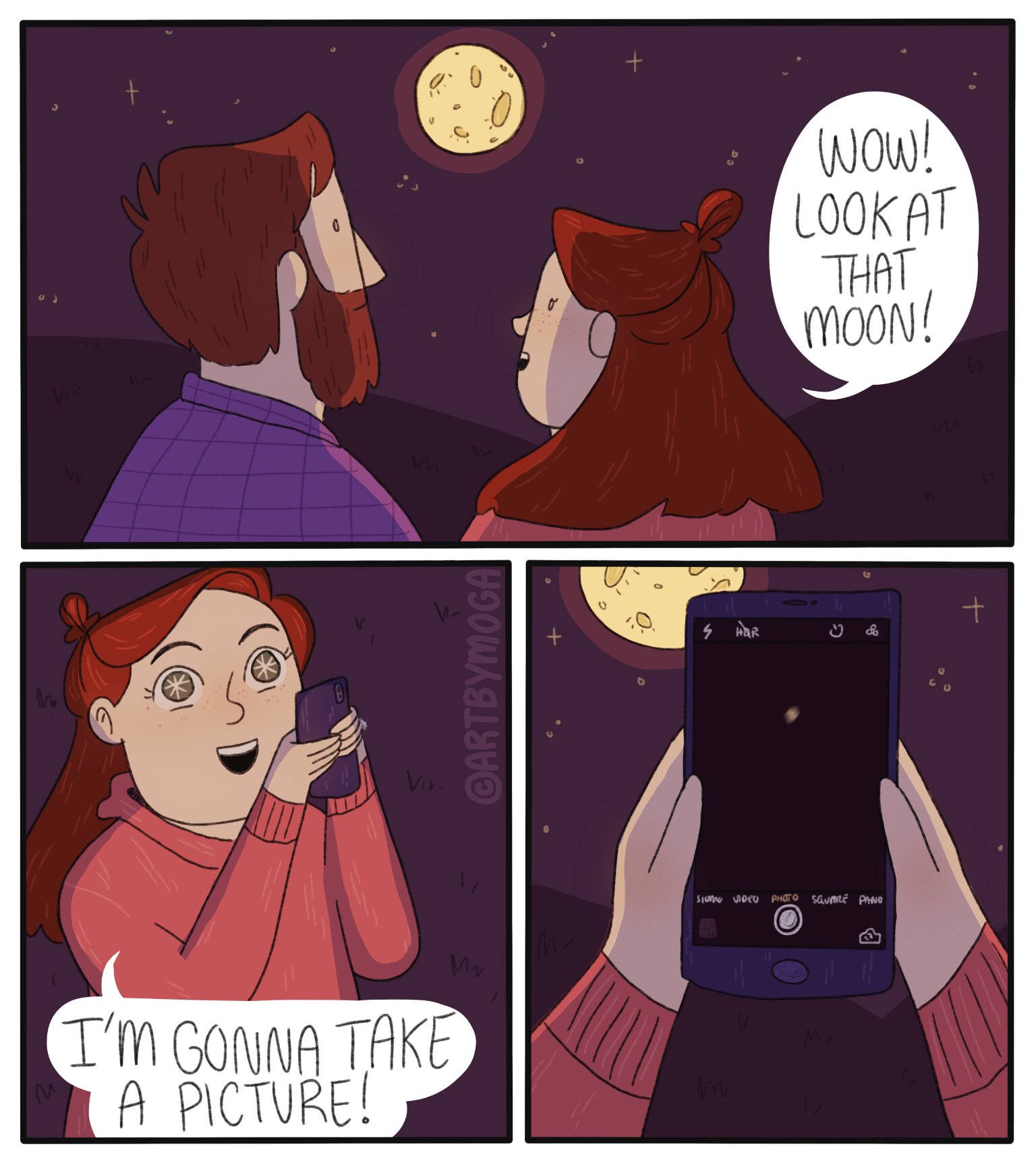 Cartoon about photographing the moon