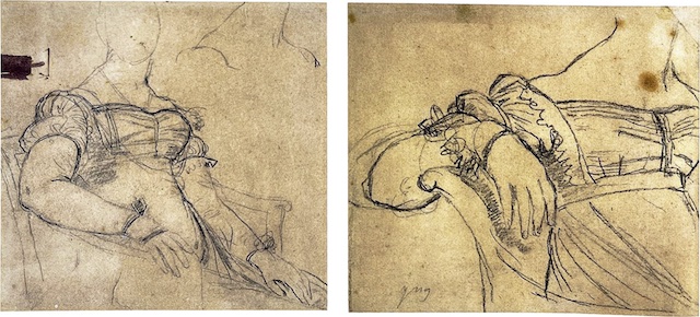Sketches of hands by Ingres