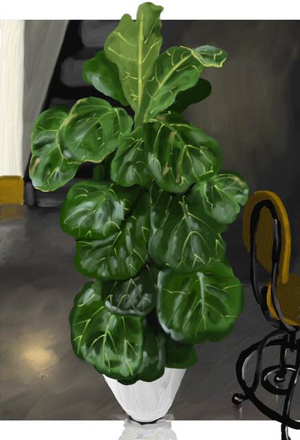 Fiddle leaf painting