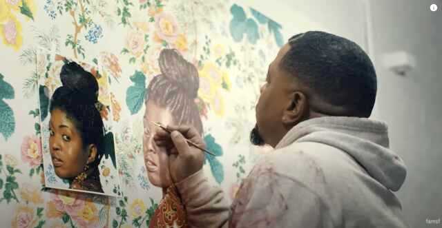 Kehinde Wiley painting from a photograph